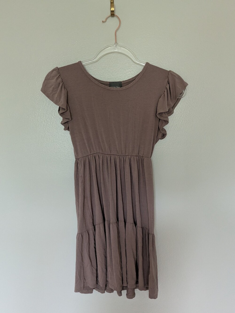 Olivia Rae Babydoll Tunic Top Taupe Small